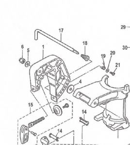 Mercury/MarinerThrust Rod 4hp ,5hp and 6hp, 2stoke and 4 stroke outboards (click for enlarged image)